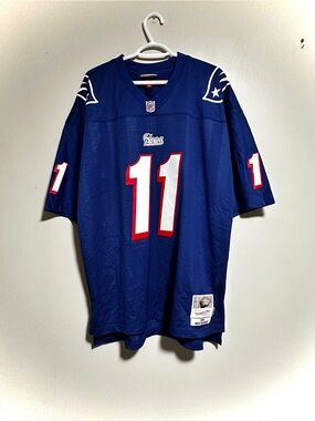 Drew Bledsoe #11 Throwback Men’s Football Jersey in Blue